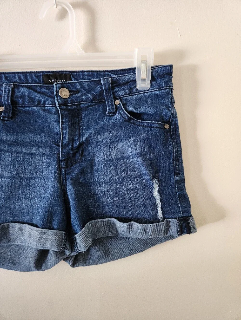 Celebrity Pink Blue Denim Shorts